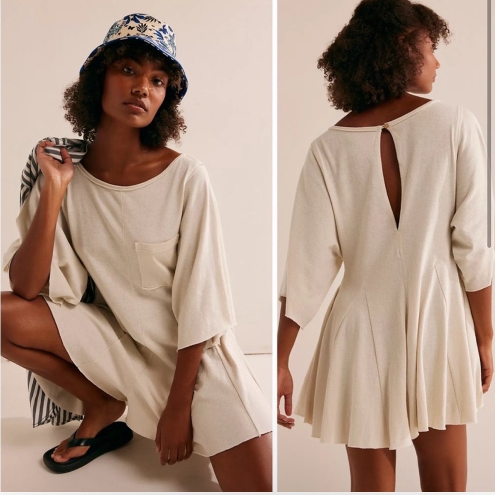 Free People Cream Dolman Sleeve Jumpsuit Casual